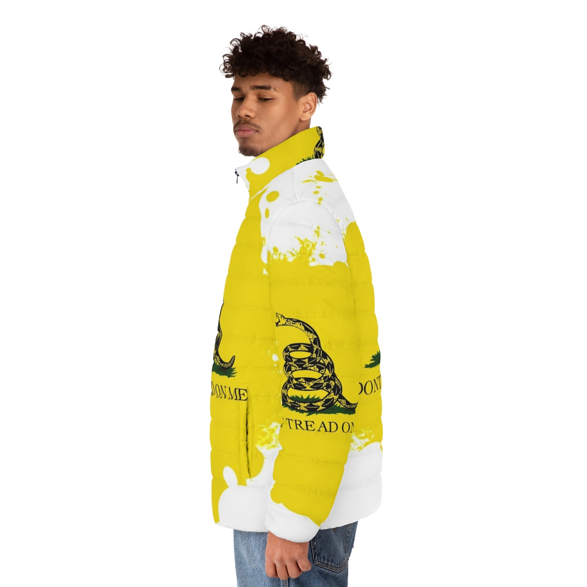 Puffer jacket with don't tread on me art design - men side left