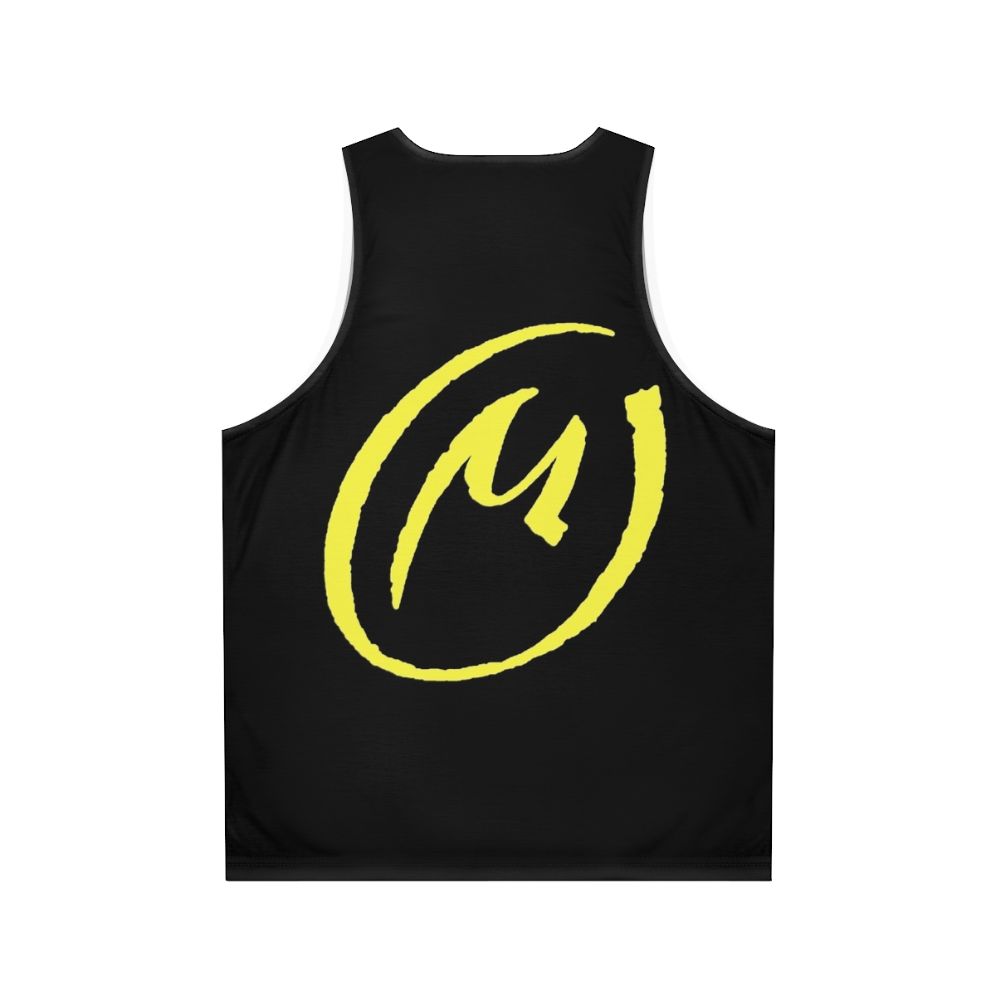 Unisex yellow tank top inspired by the Blake and Mortimer graphic novel series - Back