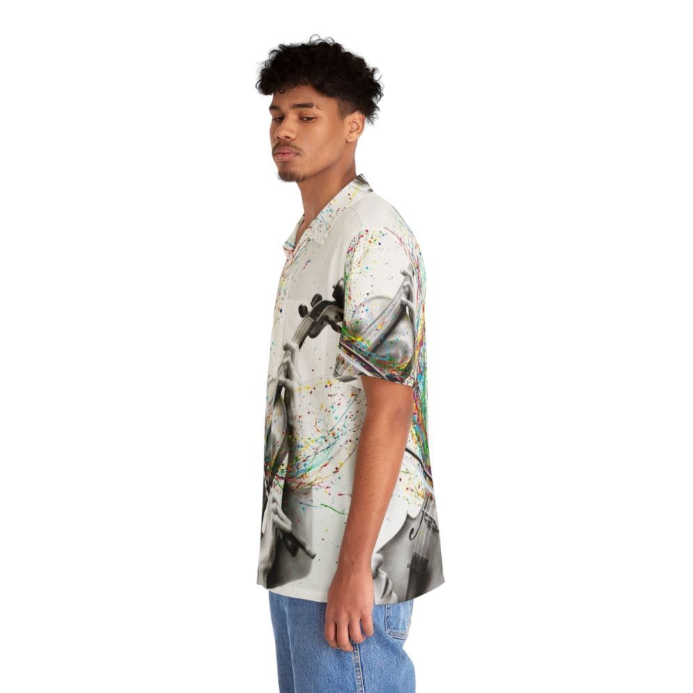 Violin Solo Hawaiian Shirt with Abstract and Expressive Design - People Left