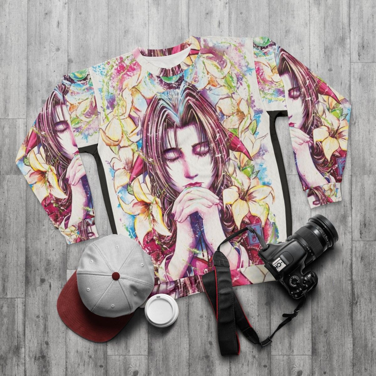 Aerith Gainsborough Final Fantasy VII Sweatshirt - flat lay