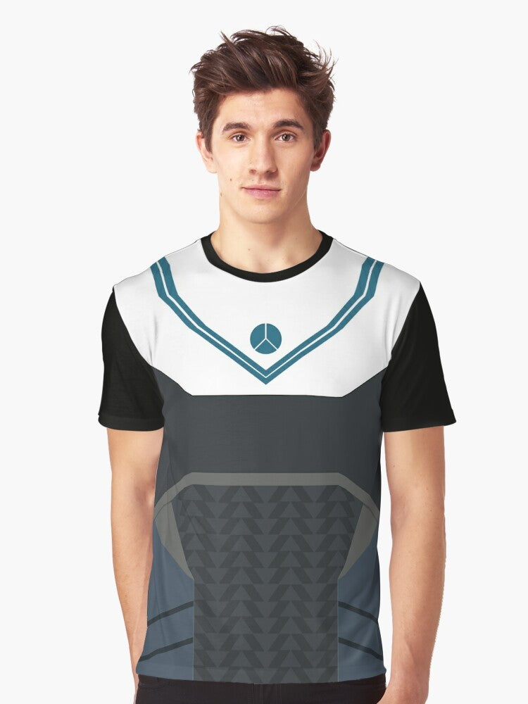 Destiny 2 Hunter class armor graphic design on a t-shirt - Men