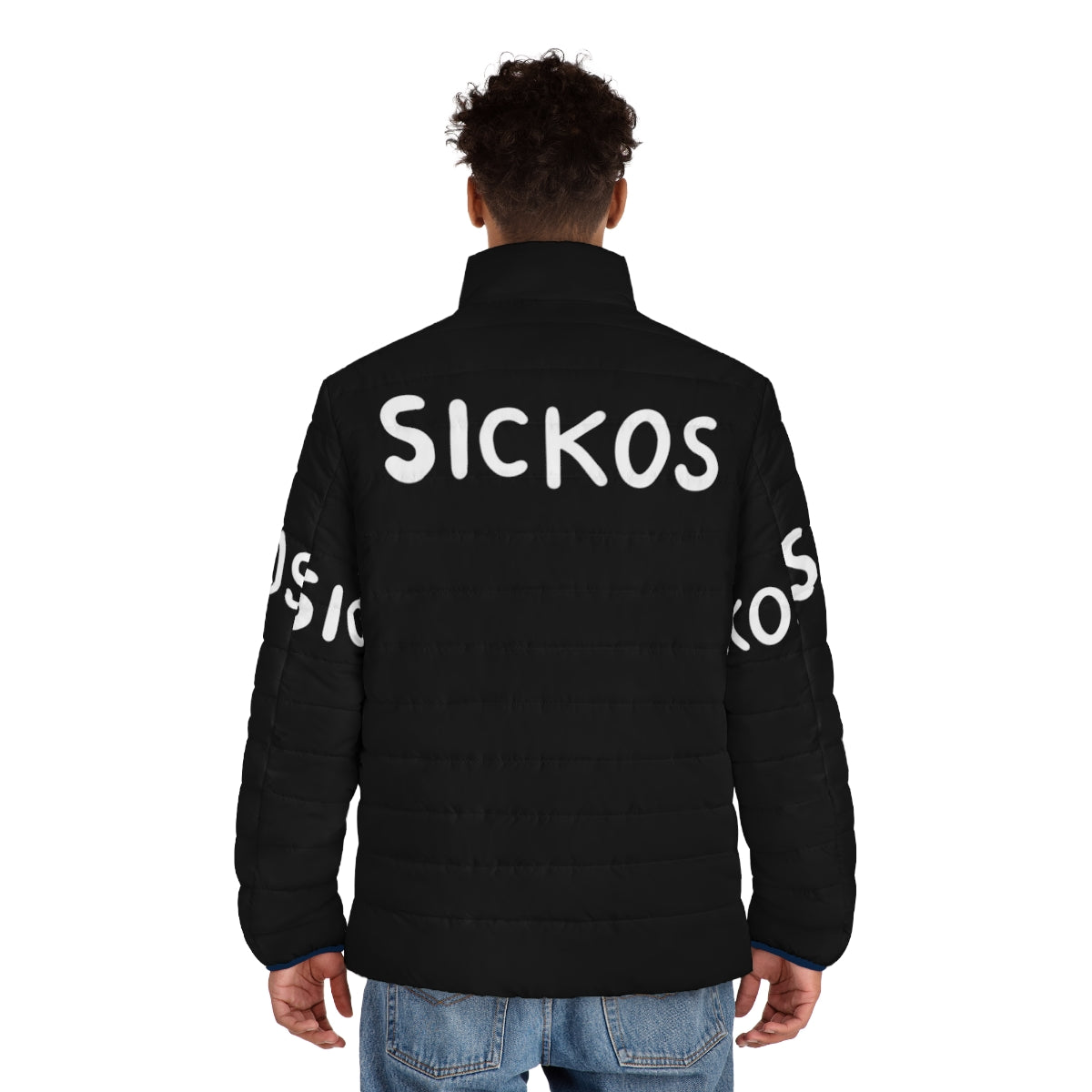 Ben Garrison inspired 'Sickos Ha Ha Yes' puffer jacket - men back