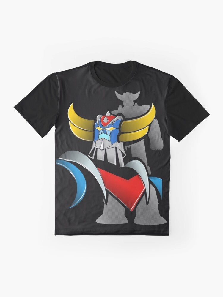 Vintage Goldorak (Grendizer) graphic t-shirt design featuring the classic anime robot character. - Flat lay