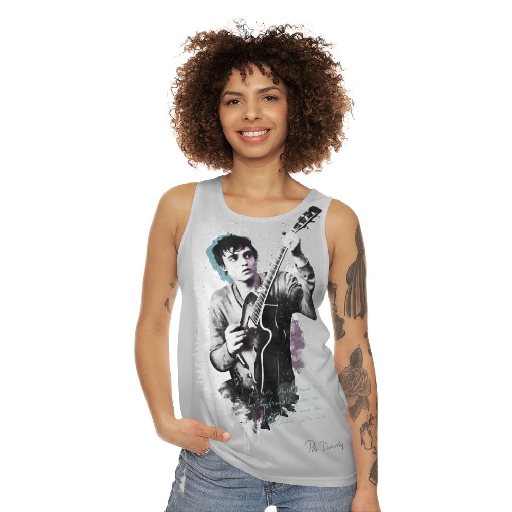 Pete Doherty Unisex Tank Top with Impressionist Art Portrait - women