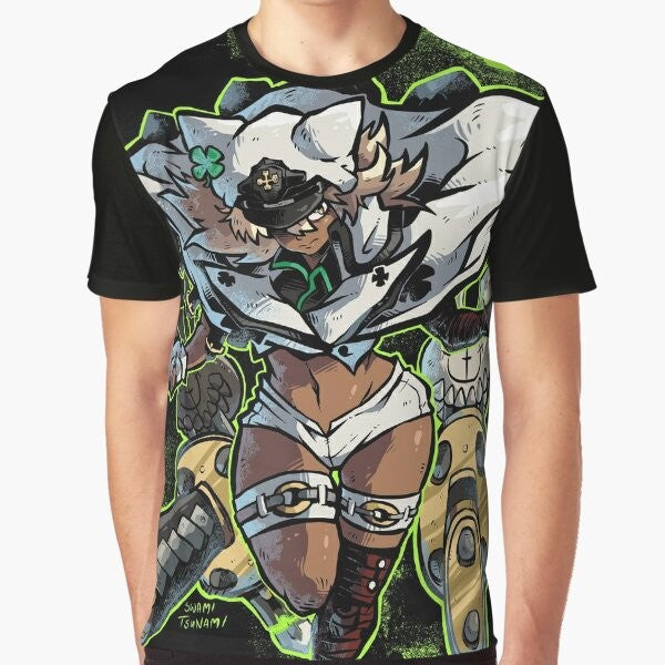 Ramlethal character from Guilty Gear Strive video game printed on a graphic t-shirt