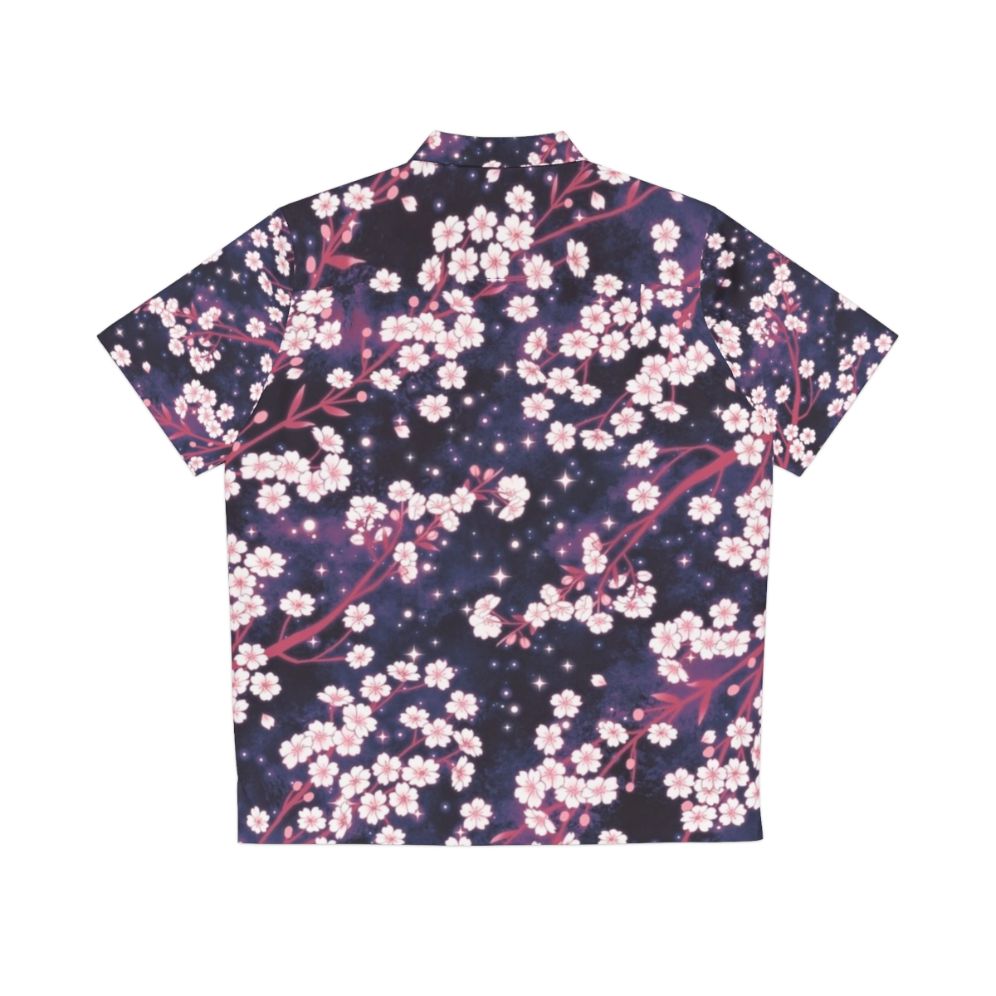 Celestial Sakura Galaxy Pattern Hawaiian Shirt - Back