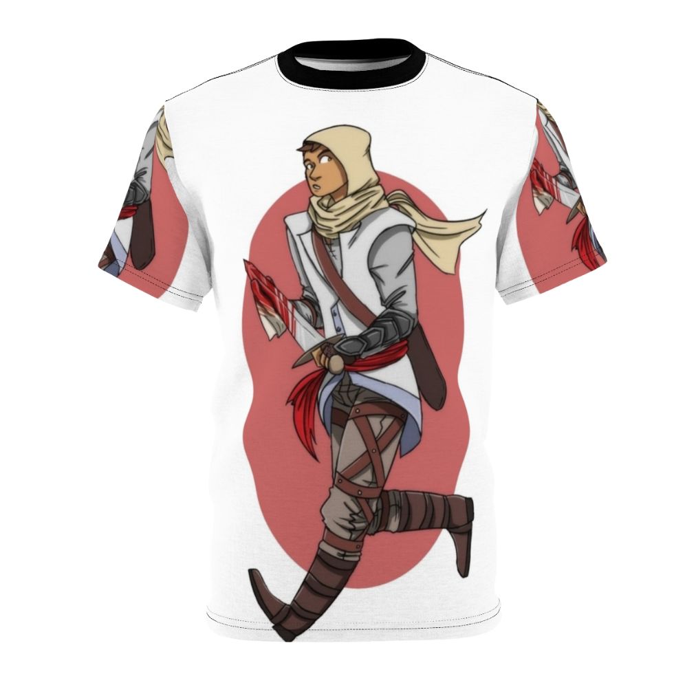 Custom Assassin's Creed Altair T-Shirt featuring a unique fan art design inspired by the popular video game franchise.