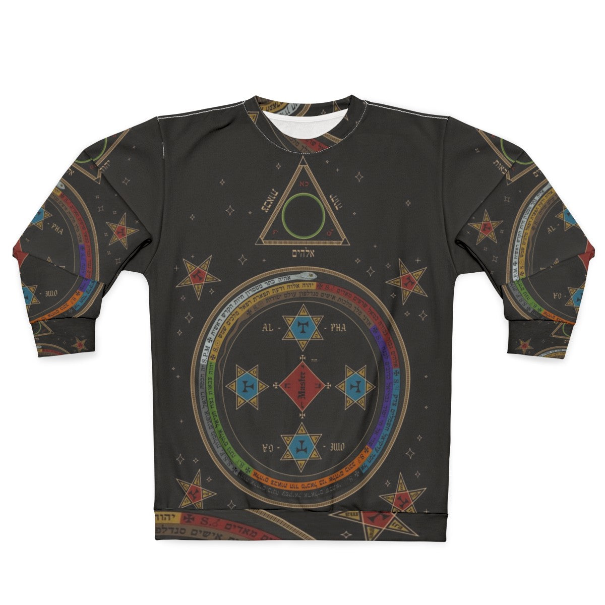 Occult sweatshirt with Goetia circle triangle design