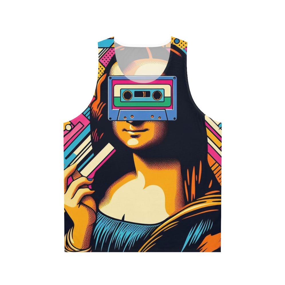 DJ Mona Unisex Tank Top featuring Mona Lisa artwork