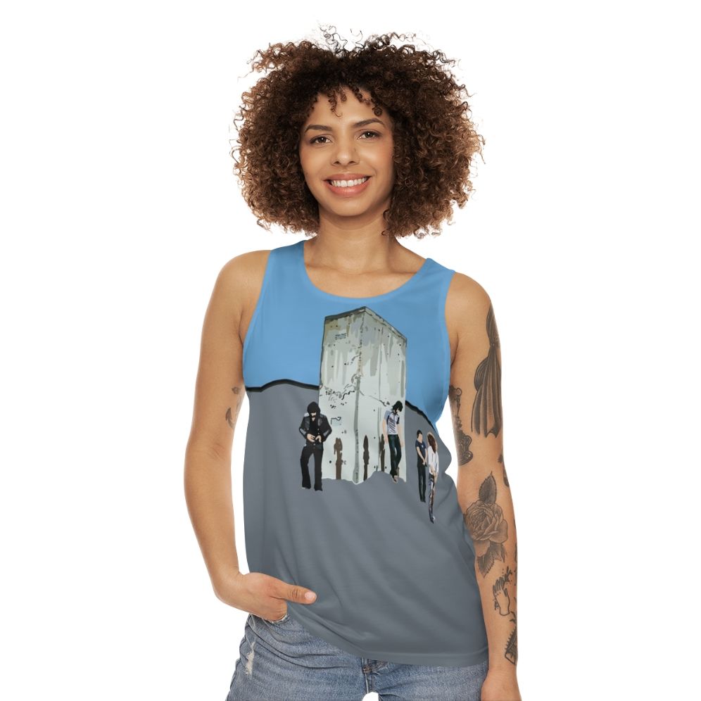 Unisex retro rock tank top with classic rock music design - women