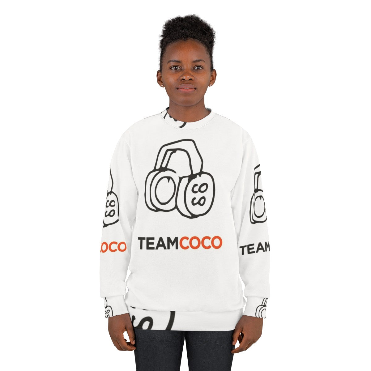 Conan O'Brien Team Coco Headphones Doodle Sweatshirt - women