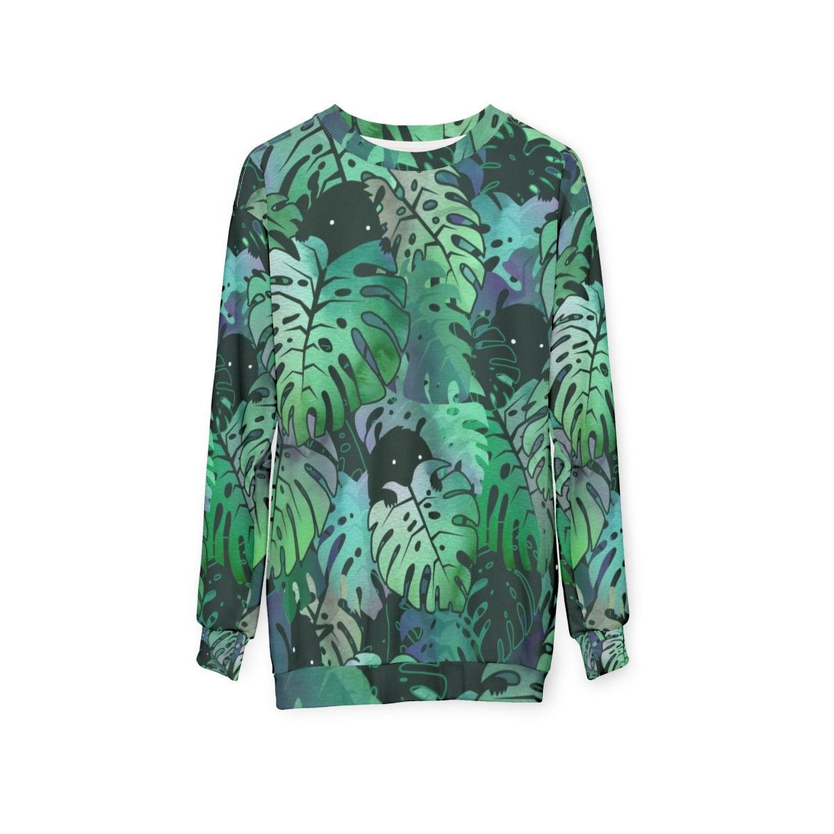 Tropical Monstera Monster Sweatshirt - hanging