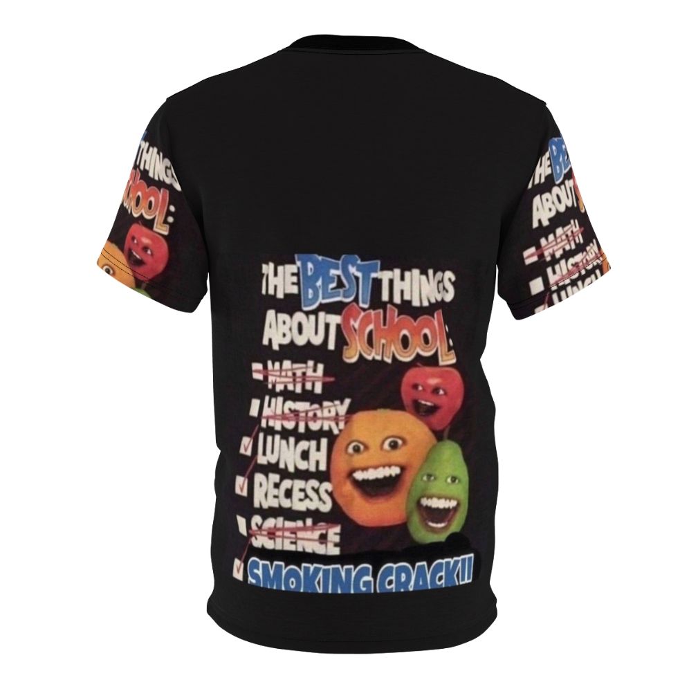 Funny orange cartoon character school-themed t-shirt - Back