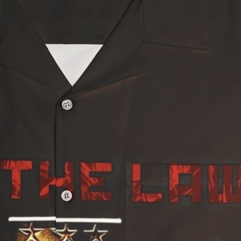 "I Am The Law" Sci-Fi Hawaiian Shirt - Detail