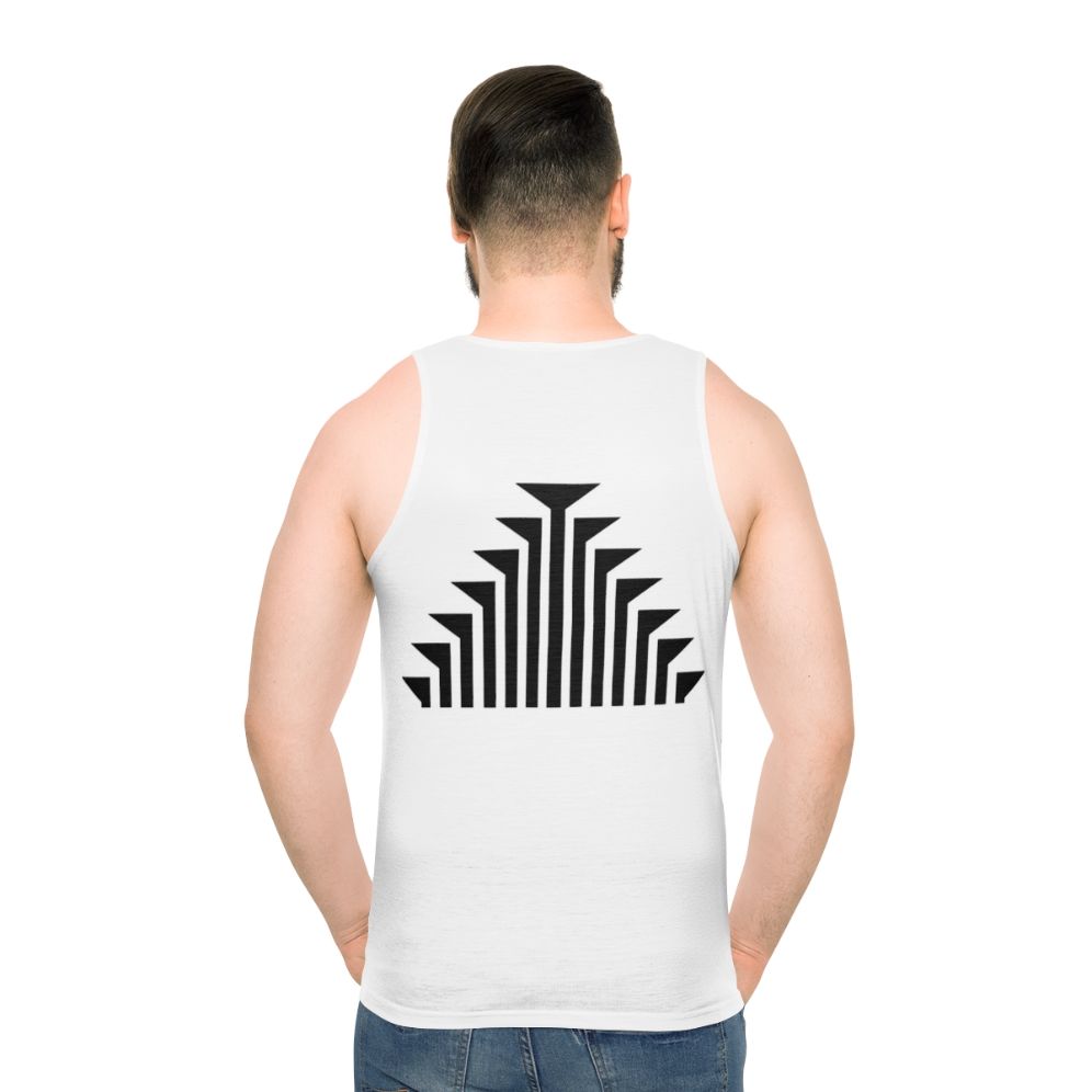 Klamath tribes inspired unisex black tank top - men back