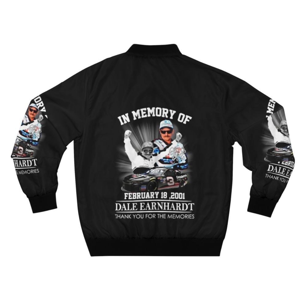 In Memory of Dale Earnhardt Bomber Jacket - Motorsports Tribute with Dale Earnhardt's Iconic Image - Back