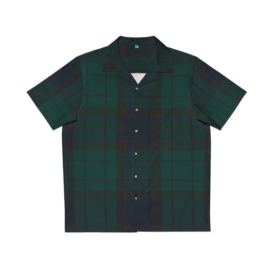 Black Watch Tartan Hawaiian Shirt with Scottish Plaid Pattern