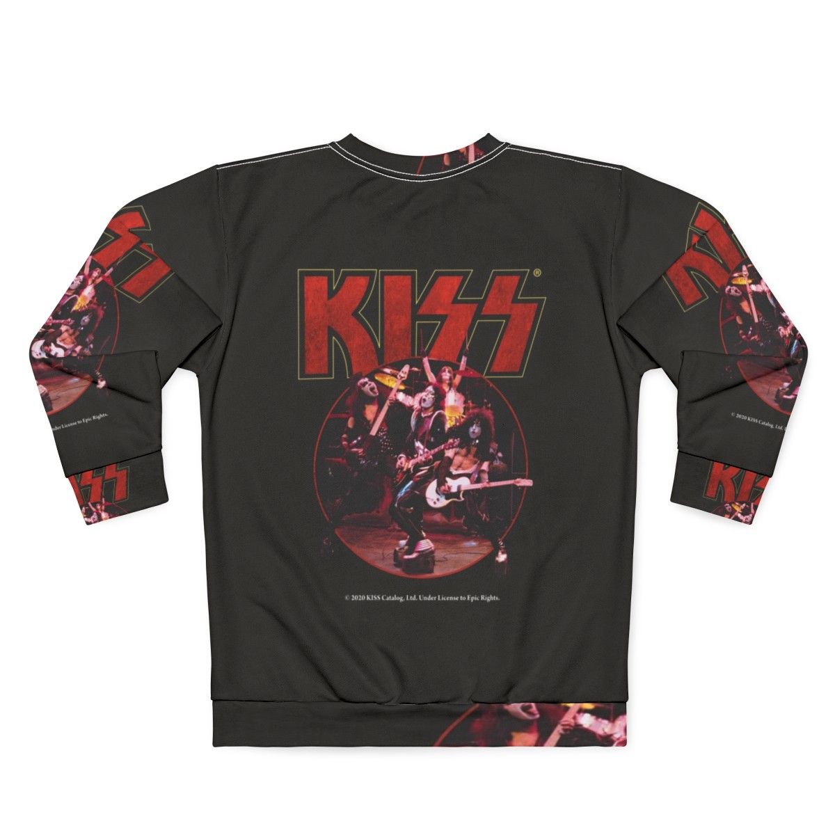 Kiss Band Sweatshirt with Band Members and Logo - Back