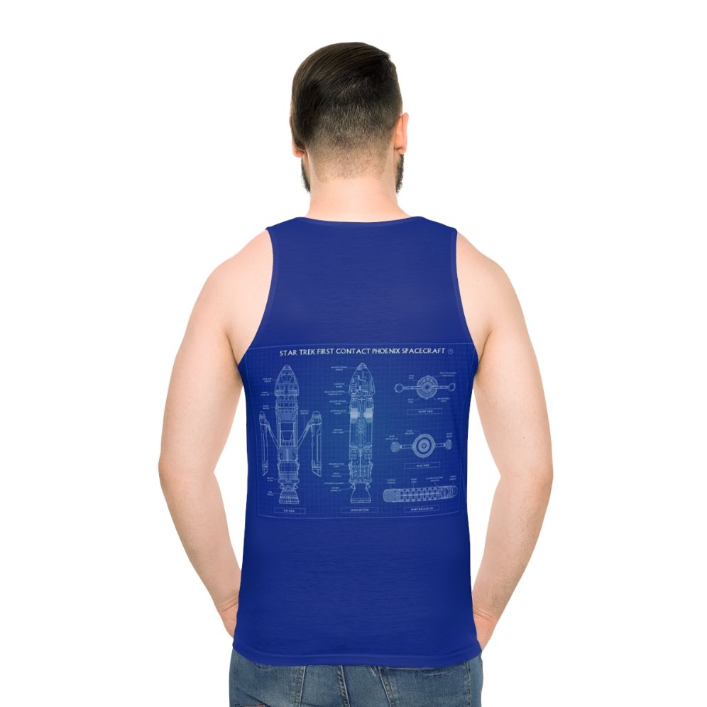 Star Trek First Contact Phoenix Spacecraft Unisex Tank Top - men back