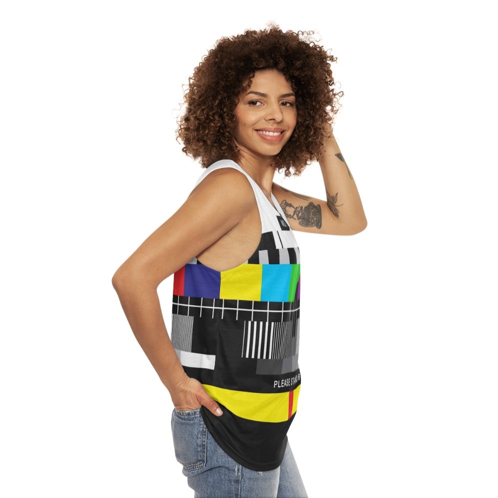 Retro TV No Signal Unisex Tank Top - women side