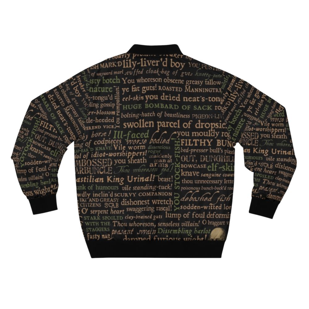 Shakespeare Insults Bomber Jacket featuring clever quotes and literary design - Back