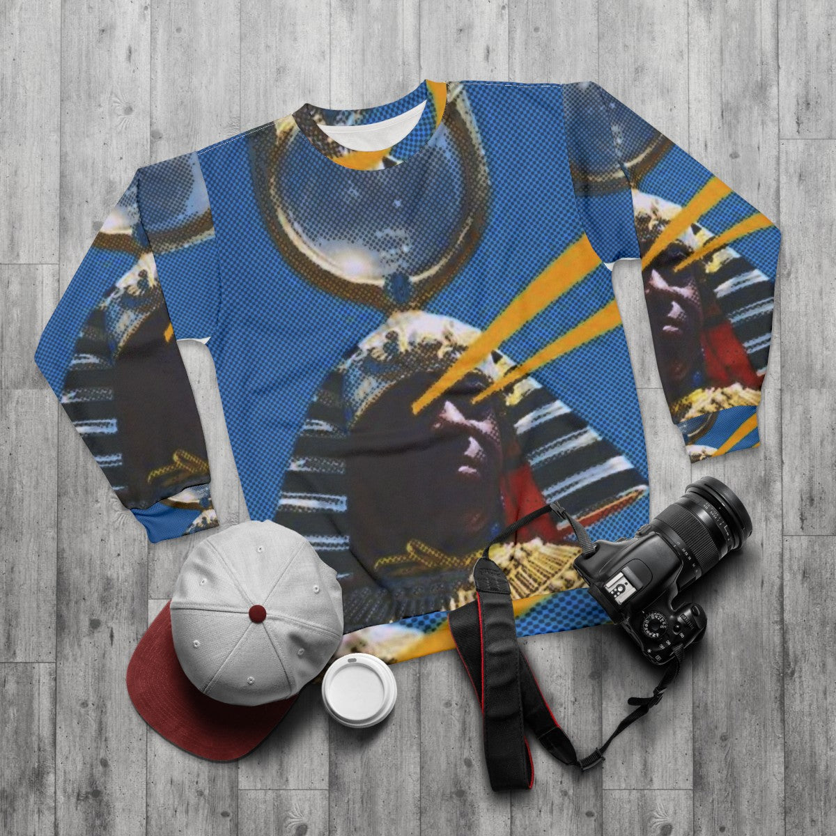 Sun Ra Sweatshirt with Afrofuturist and Cosmic Themes - flat lay