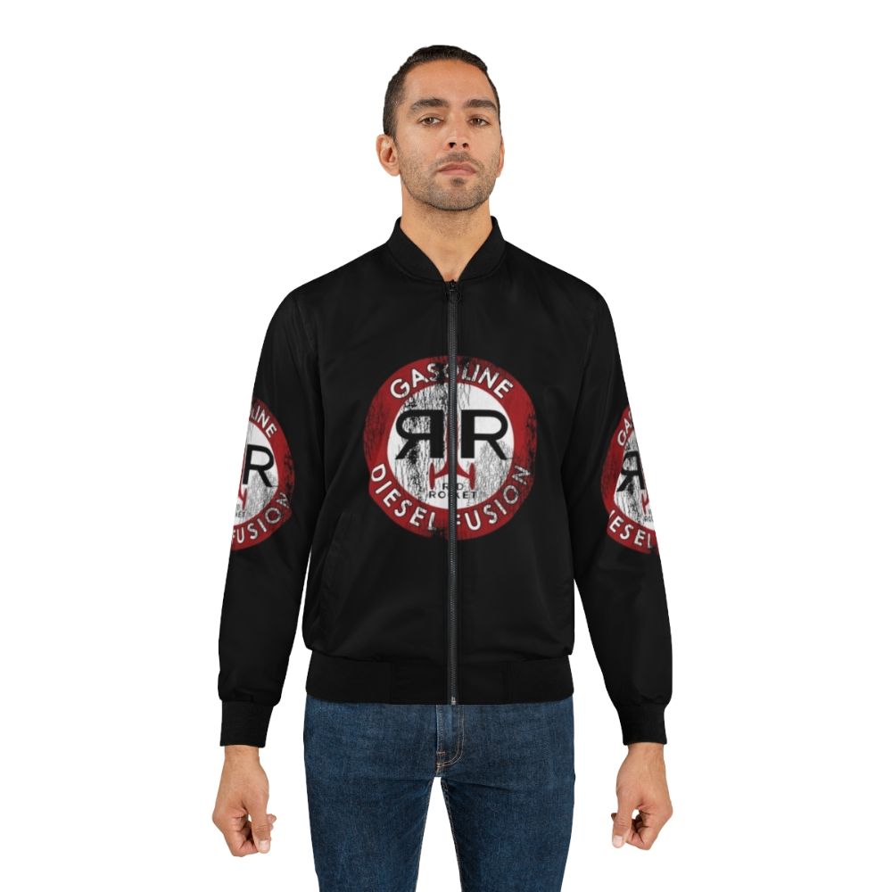 Red bomber jacket with red rocket logo - Lifestyle