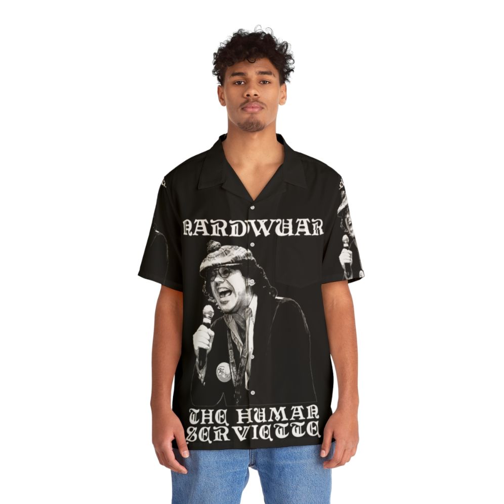 Nardwuar Hawaiian Shirt with Tropical Print - People Front