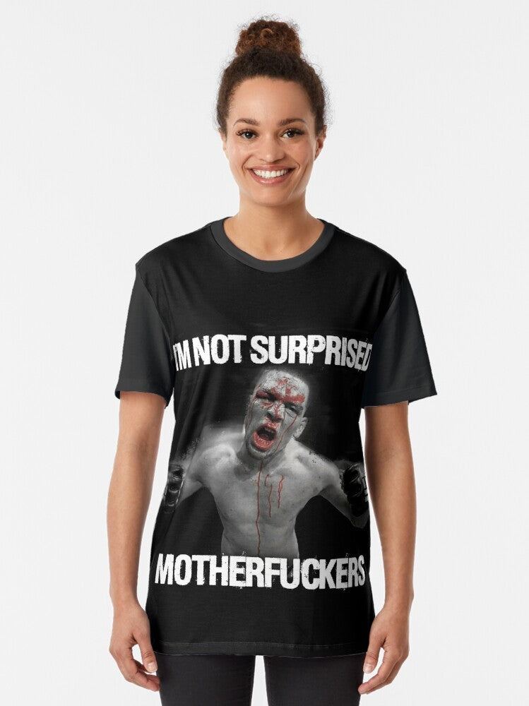 Nate Diaz "Surprise Surprise" graphic t-shirt featuring the popular UFC fighter - Women