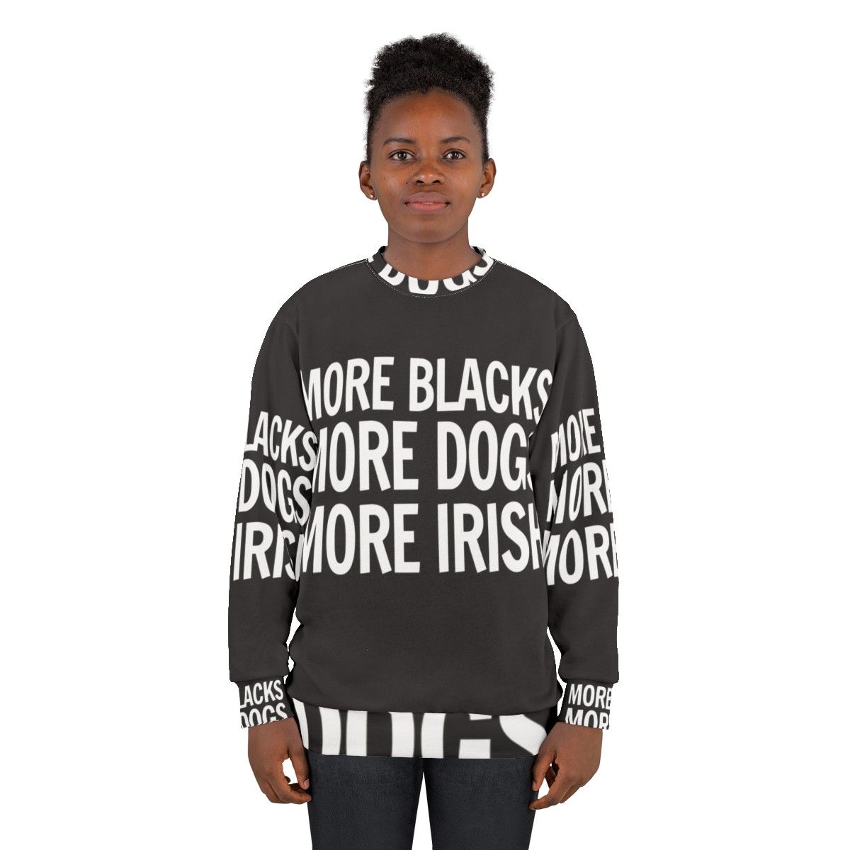 Irish Sweatshirt with Black Lives Matter and Dog Lover Graphics - women