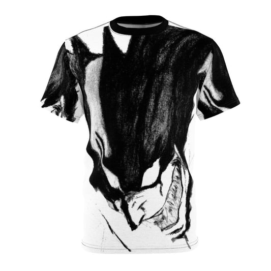 Devilman inspired black and white graphic t-shirt