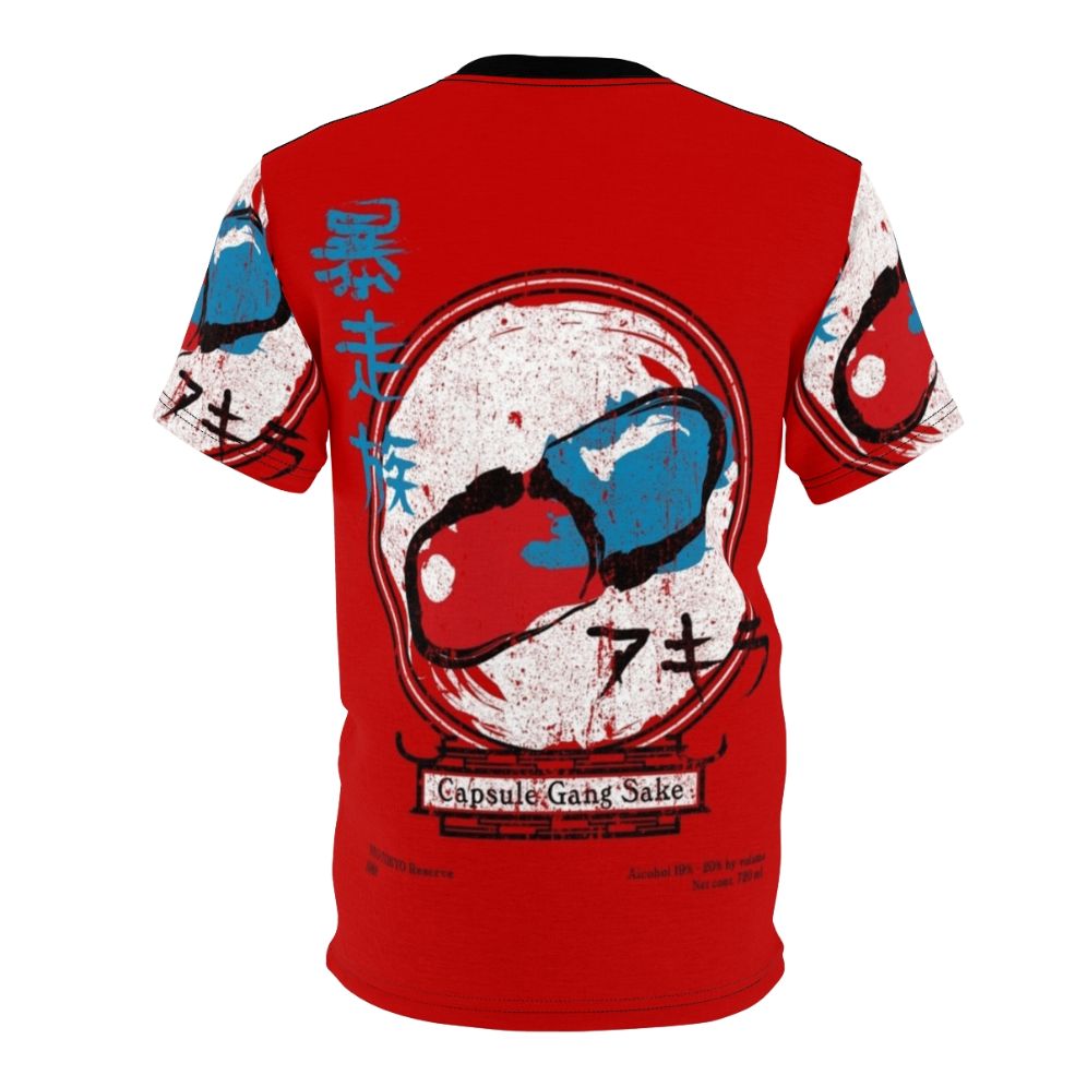 Anime-inspired capsule gang t-shirt with characters Shotaro Kaneda and Tetsuo Shima from the manga and anime series Akira - Back