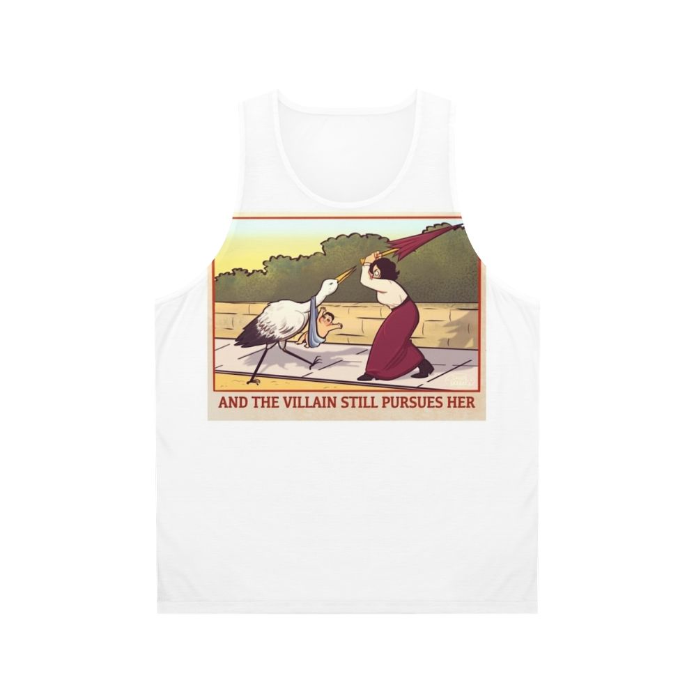 Anti-natalist feminist unisex tank top with parody design