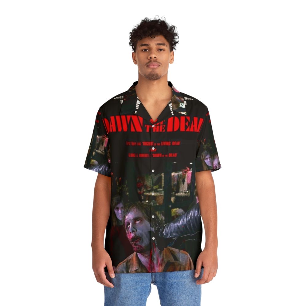 Vintage Dawn Of The Dead zombie Hawaiian shirt - People Front