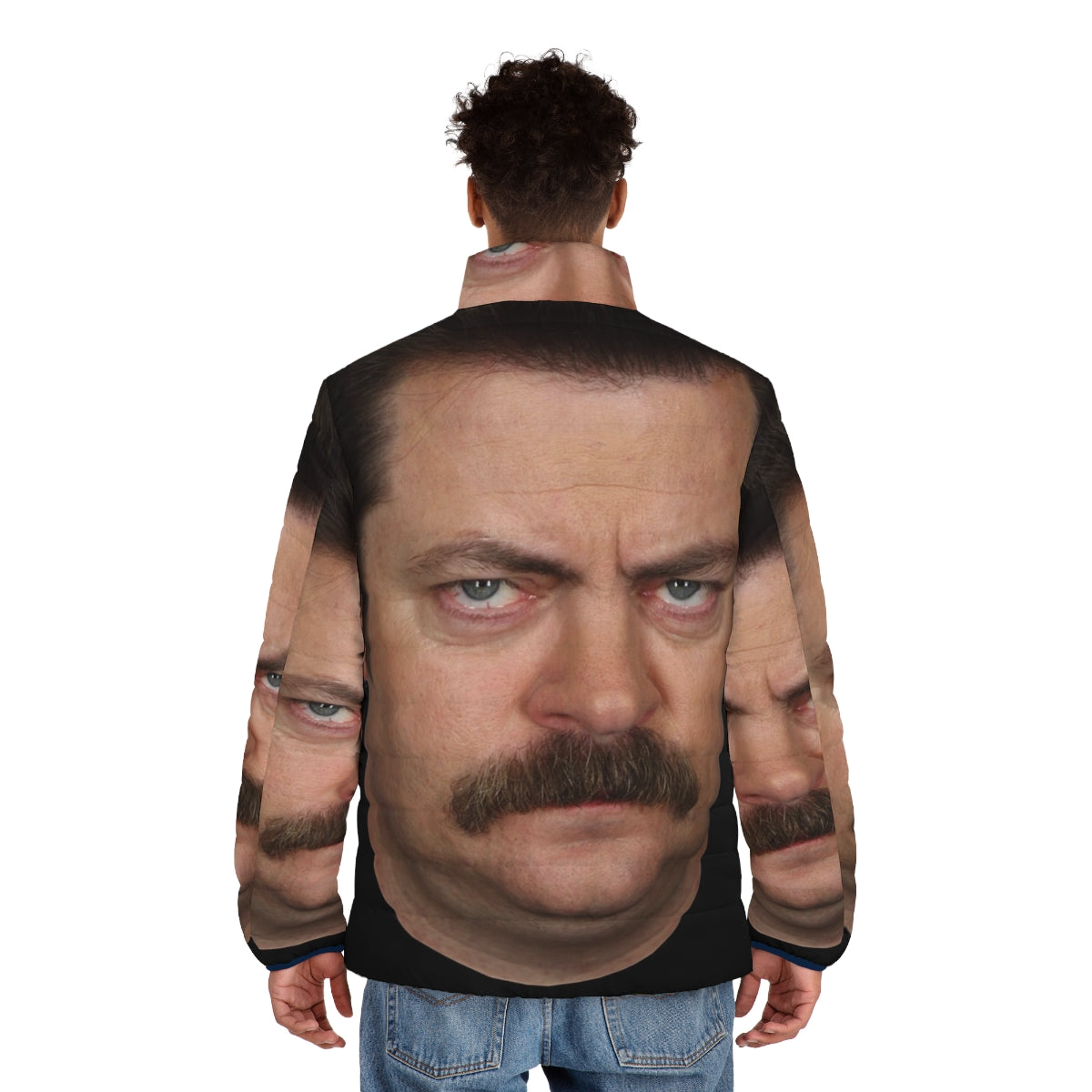 Ron Swanson Puffer Jacket - Parks and Recreation Inspired Clothing - men back