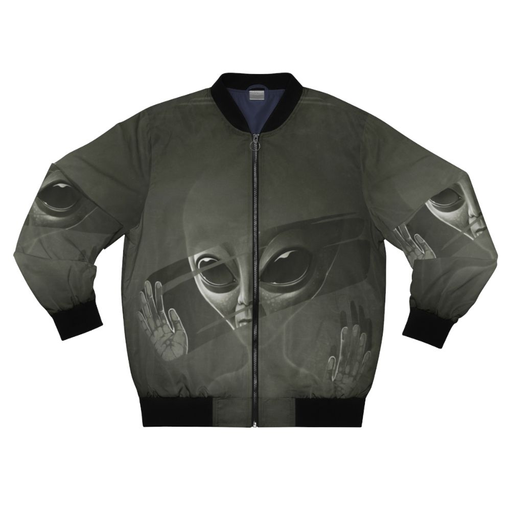 Intergalactic Alien Bomber Jacket with Sci-Fi Inspired Design