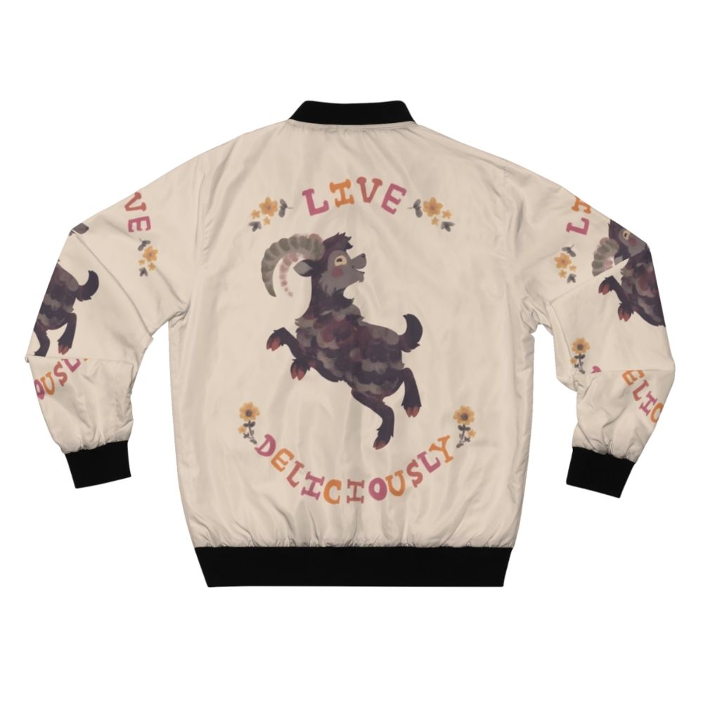 Deliciously bomber jacket with witch and black phillip goat design - Back