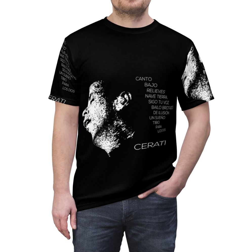 Tribute Gustavo Cerati T-shirt featuring Soda Stereo inspired artwork - men front