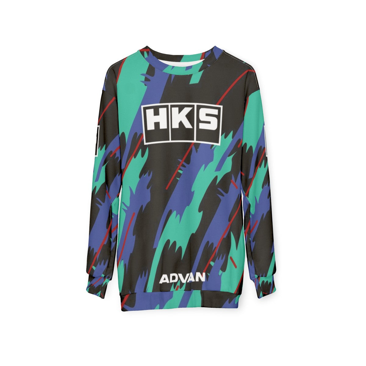 HKS Retro Livery Sweatshirt - Automotive JDM Car Apparel - hanging