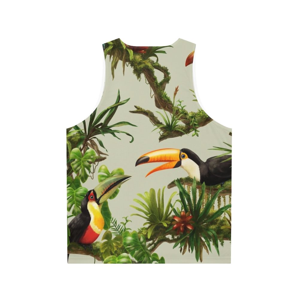 Tropical Toucan and Bromeliad Unisex Tank Top - Back