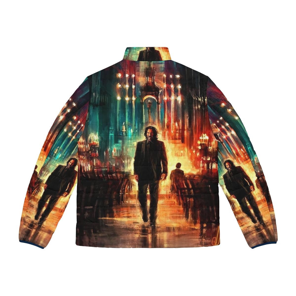 John Wick 4 Puffer Jacket featuring the iconic action hero - Back