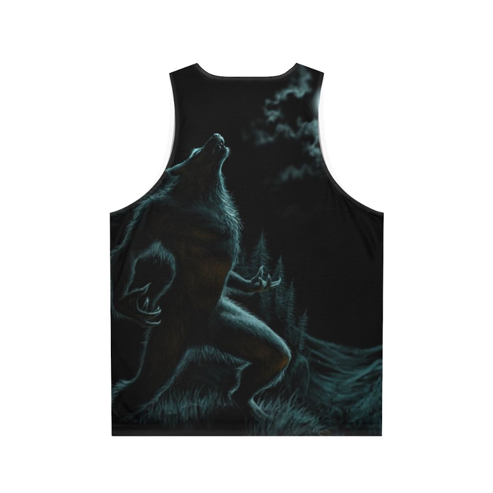 Howling werewolf unisex horror tank top - Back