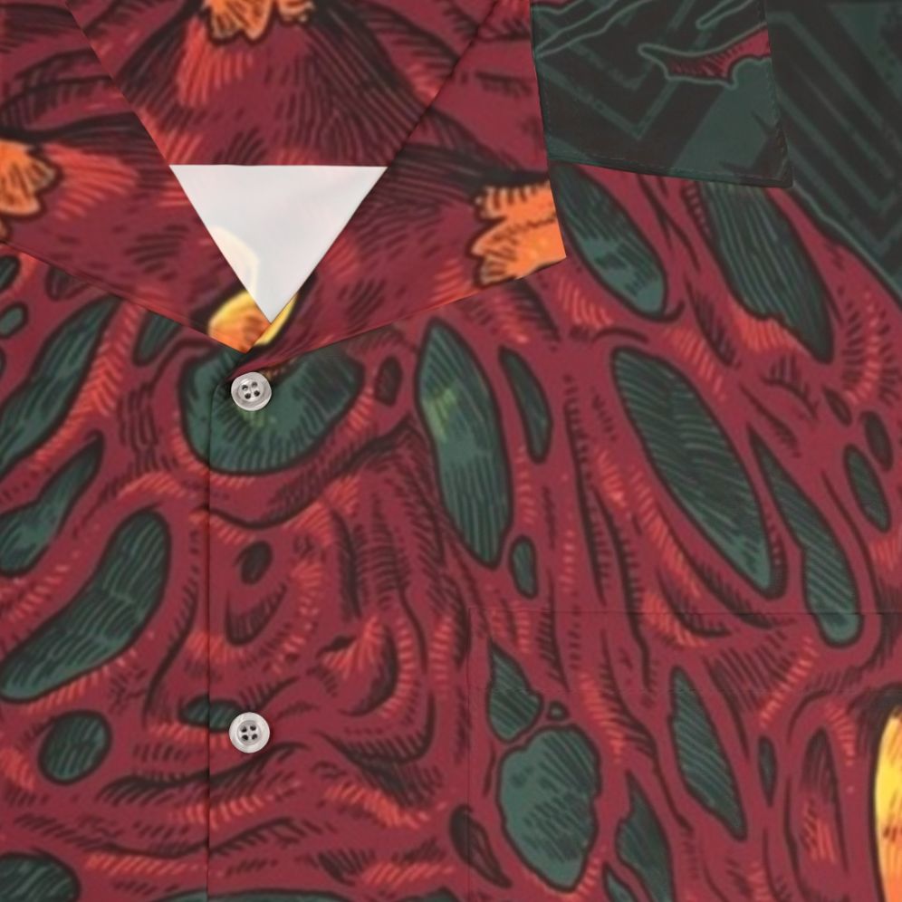 Vaal Hazak Hawaiian Shirt with Monster Hunter Themed Design - Detail