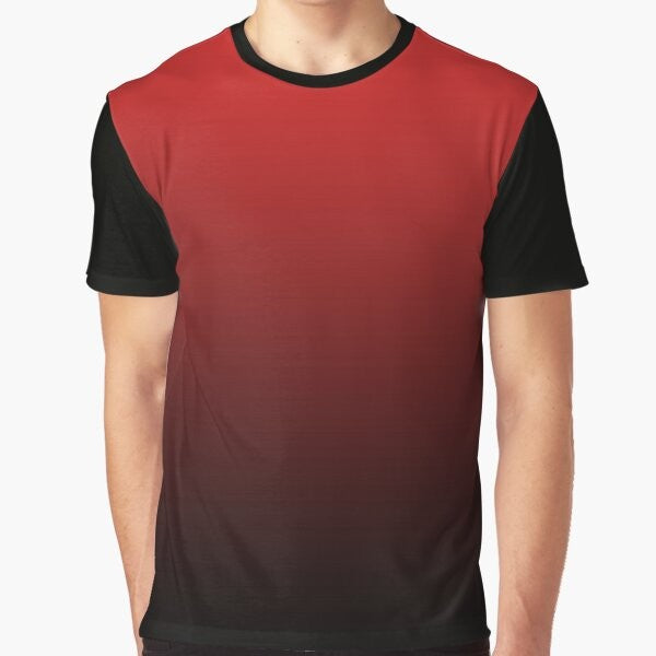 Minimalist t-shirt with a gradient ombre design in shades of red