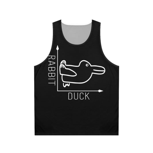 Unisex tank top featuring Wittgenstein's rabbit duck illusion