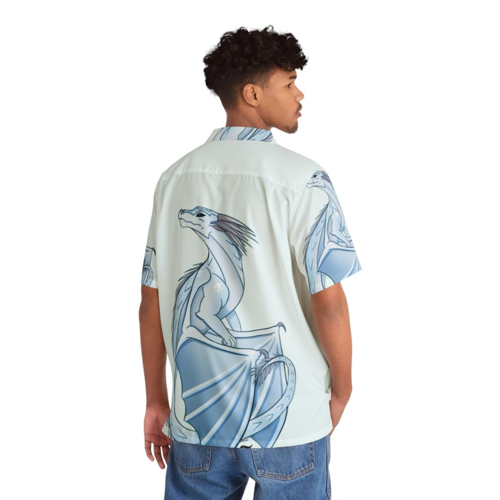 Winter Icewing Hawaiian Shirt featuring Wings of Fire inspired design - People Back