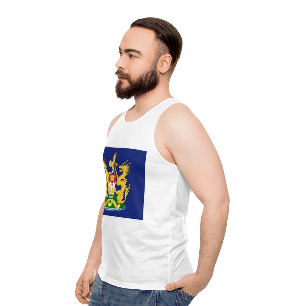 Hong Kong Autonomy Movement Flag on Unisex Tank Top - men side