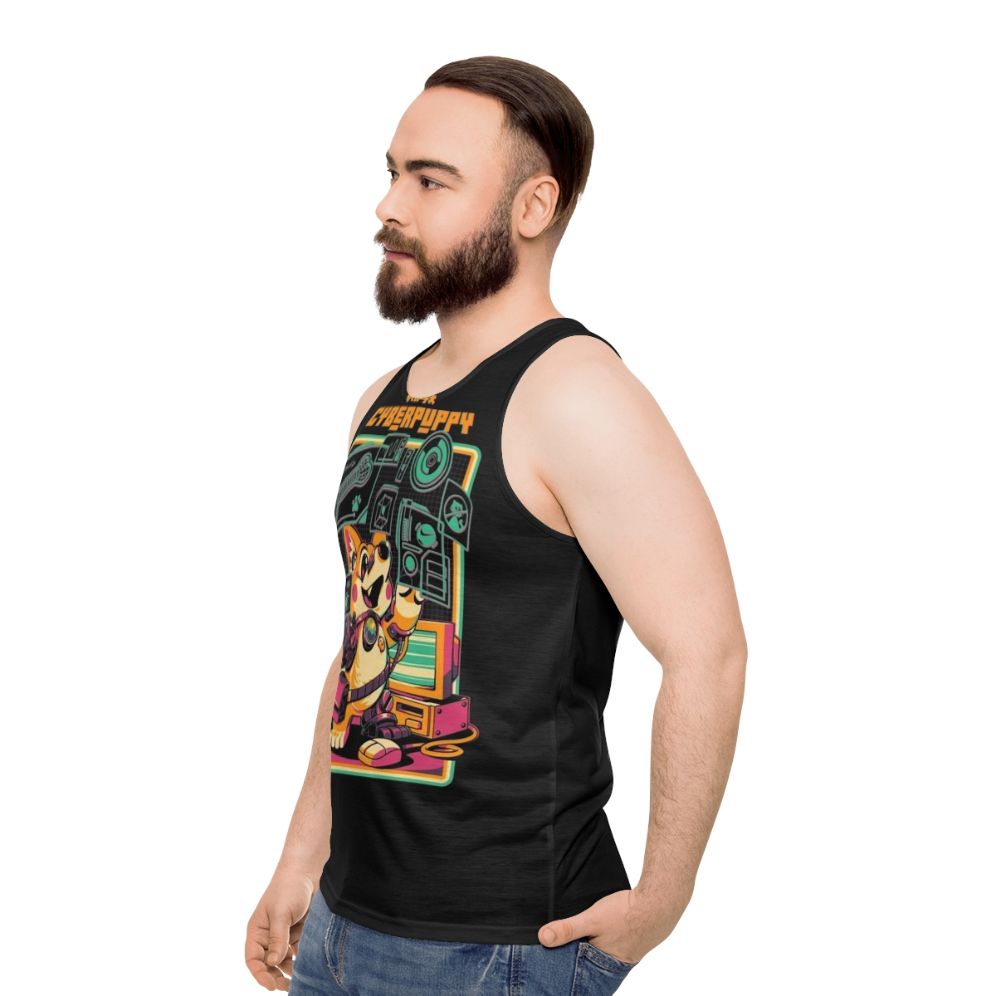 Cyberpunk corgi puppy tank top - men side