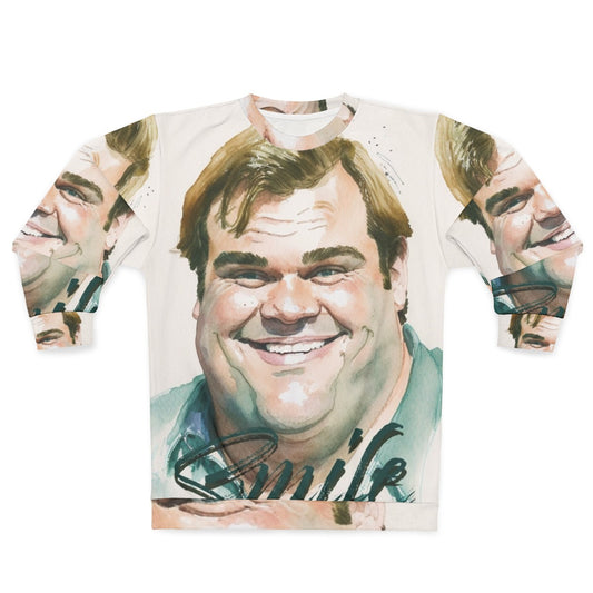 Chris Farley watercolor portrait sweatshirt