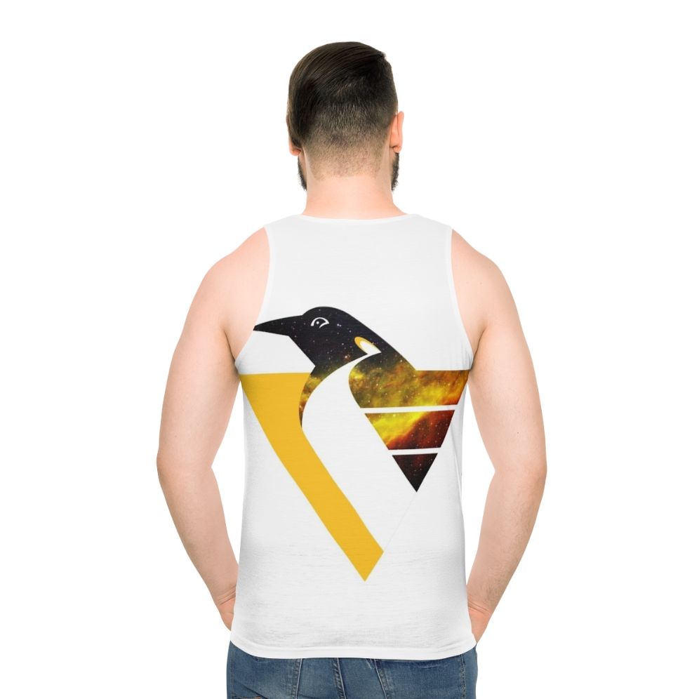 Nebula Penguins Throwback Unisex Tank Top - men back